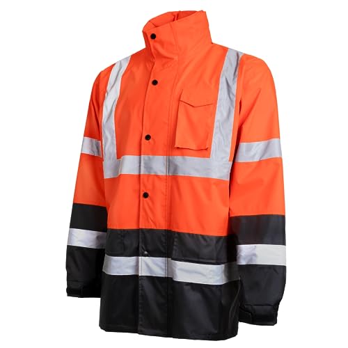 JORESTECH Safety Rain Set/Jacket Reflective High Visibility Yellow Black JK-03 / Pants Lime ANSI 150D Heavy Duty PANTS-032