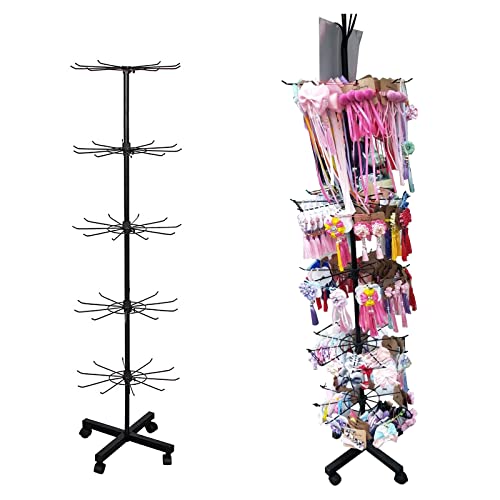 KEHUASHINA Présentoir de Vente au Détail 4/5/6/7 Niveaux Magasin Mobile Spinner Bijoux Porte-clés Chaussettes Chapeaux Jouets Présentoir Economique Présentoir de Sol(3)