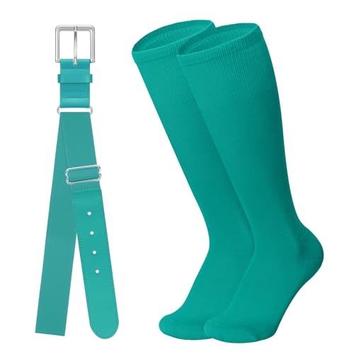 Image of Baseball Belt and Baseball Socks Combo Set for Youth and Adult Available in 20 Colors