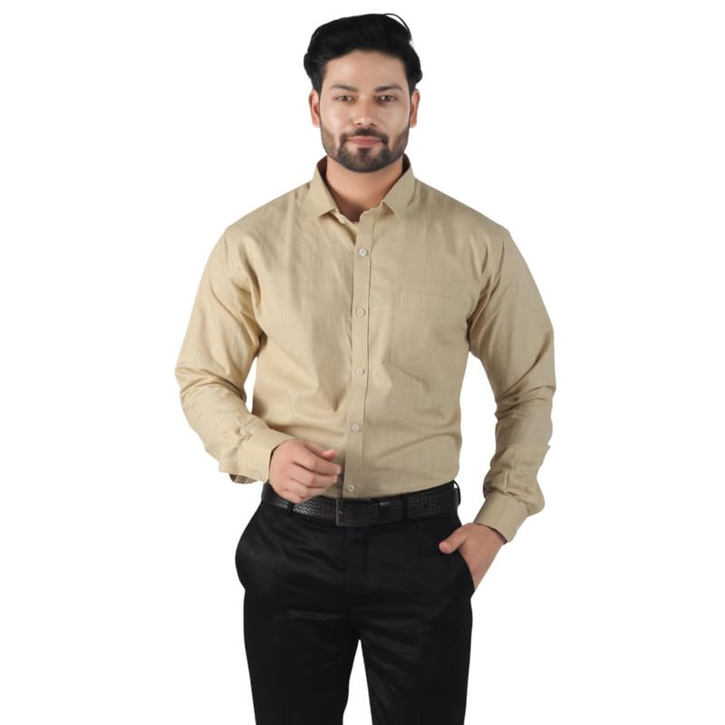 Linen Regular Fit Solid Full Sleeves Shirt for Men | Stylish & Comfortable | Ideal for Casual Outings, Parties, Daily Use, Office & Gifting-picture-16