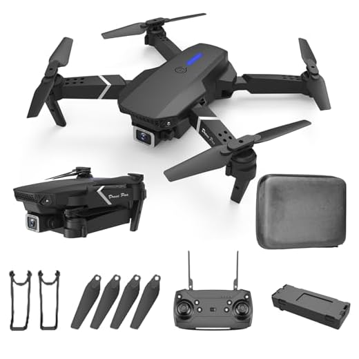E88 Drone Com Camera 1080p HD 4K FPV WiFi Remoto Drone Dobrável Quadricóptero Com Bolsa De Transporte Preto