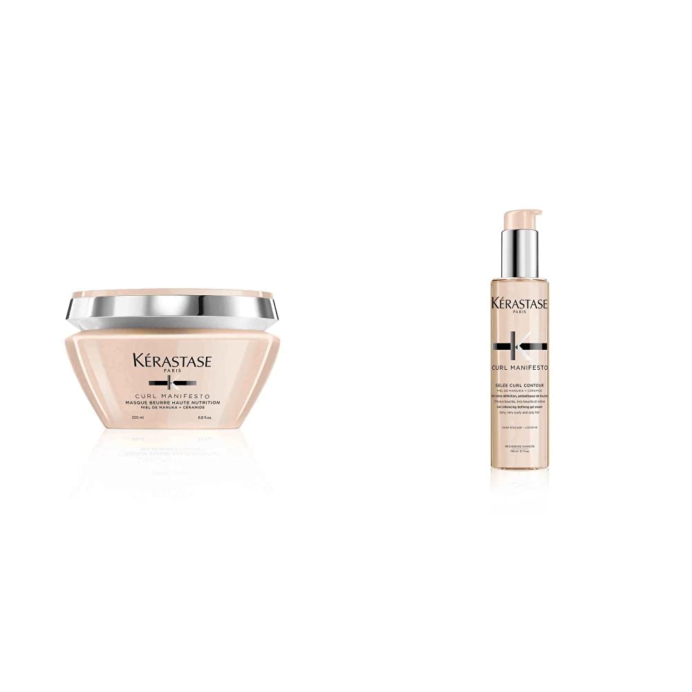 Kérastase | Haarmaske für krauses und lockiges Haar & Kérastase | Pflegende Gel-Creme für lockiges und krauses Haar, Für definierte und perfektionierte Locken