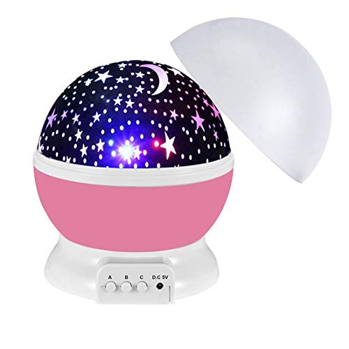 Star Projector Night Lights for Kids, Stars Rotating Light Projector for Bedroom 3 4 5 6-12 Year Old Girl Birthday Christmas Xmas Gifts Toys for 3-6 7 8 9 10 Year Old Girls Boys Kid Child Babies Pink