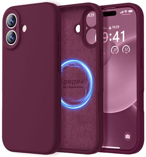 Image of LOVE 3000 Designed for iPhone 17 Case, Premium Silicone [Compatible with Magsafe][Soft Anti-Scratch Microfiber Lining] Shockproof Protective Phone Case for Men Women 6.3 inch, WineRed