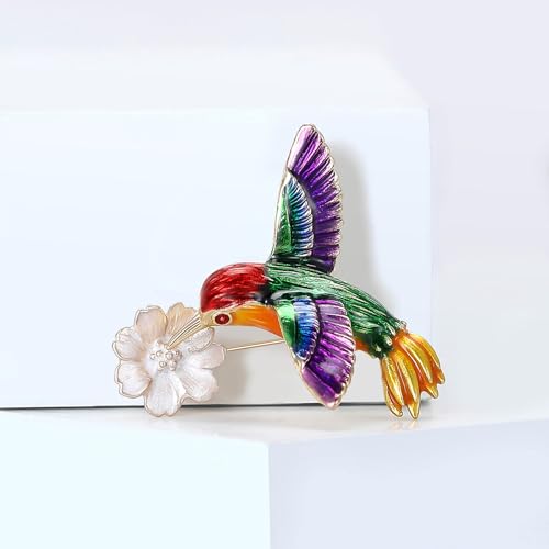 Image of Enamel Bird Brooch for Women Rhinestones Owl /Hummingbird /Eagle /Toucan Lapel Pin Cute Bird Brooches Jewelry Gifts for Mom Wife