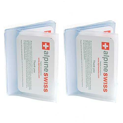 Alpine Swiss Set of 2 Plastic Wallet Inserts 6 Page Card Holder Picture Windows3
