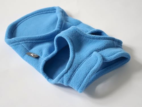 JACKO & CO - Fleece Vest Dog Sweater with Leash Ring - Soft, Warm & Lightweight Pullover Coat for Small & Medium Dogs, Puppies & Cats - Cozy Fall/Winter/Spring Pet Jacket (Blue, L 4.5-7.3kg)