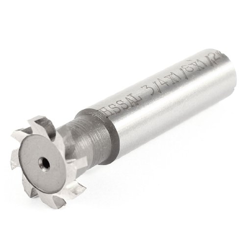 Aexit 12mm Shank Router Bits Milling Cut 3mm Depth 20mm Cutting Dia 8 Flutes HSS T Slot Edge Treatment & Grooving Bits End Mill