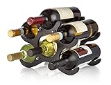AdirHome Wooden Wine Rack - 6 Bottle (Espresso)