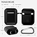 Coffea Protective Silicone Case with Keychain for Apple AirPods 1 & 2 (Front LED Not Visible) (Black)