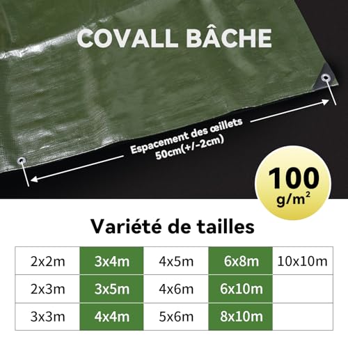 Bâche de service 2x2m imperméable idéale pour tente de camping et bac à sable - 6