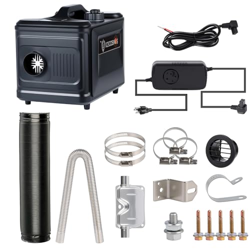 ICECOSMOS 17050 BTU Diesel Heater, 12-24V Wide DC Voltage Range 115V AC Adaptor Parking Heater with LCD Remote Control, Fast Quiet Heating for Camping, Garage, Tent, Boat, RVs (VH08 STD)