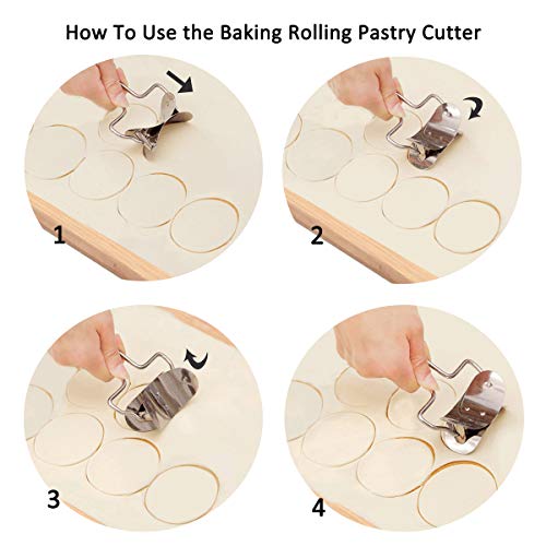 Stainless Steel Dumpling Maker Empanada Press Wraper Dough Cutter Pie Ravioli Dumpling Mould Kitchen Accessories-SYSAMA Eco-Friendly Pastry Tools (2pcs large dumpling maker+ 1 Pastry Cutter)