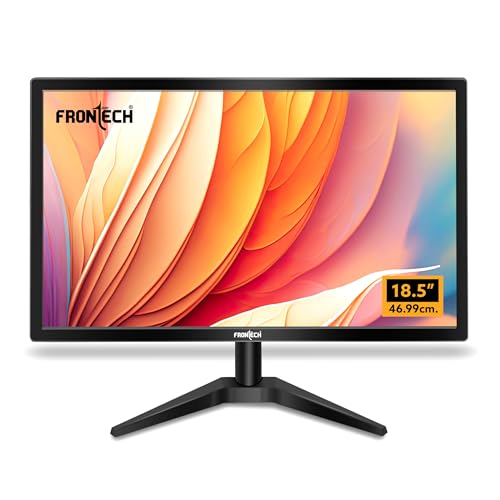 FRONTECH 18.5-inch (46.99cm), LED, HD 1366x768, 60Hz, Black, HDMI & VGA Input, 16.7M Colors, Glossy Panel, Slim Design, Wall Mountable Monitor (MON-00