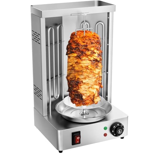 TAIMIKO Electric Shawarma Grill Machine Doner Kebab Machine Stainless Steel Vertical Rotisserie Broiler Machine Gyros Meat Rotisserie Oven Barbecuestove Chicken Shawarma Cooker Machine 2800W 50-300