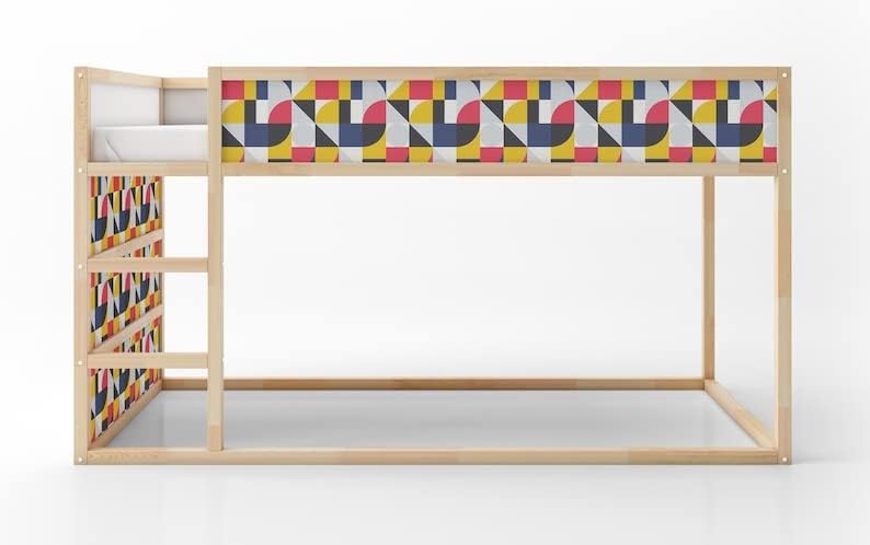 KURA Bed Colorful Geometry Minimalist Artwork Poster Shape Decals Sticker Furniture Decals for Nursery Adhesive