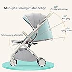 Leicht Kinderwagen,kompakt Reise Buggy,einhändig faltbar,Fünf Punkt Gurt,ideal für Flugzeug，Kinderwagen Kindersportwagen leicht modern klein Buggy mit Liegeposition zusammenklappbar (Blau)