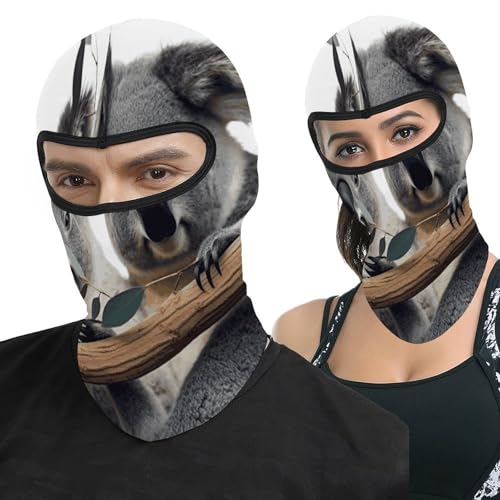 Pasamontañas para hombres y mujeres con estampado de koalas, máscara facial térmica para frío, equipo para motocicleta, máscara de esquí para invierno miniatura 1