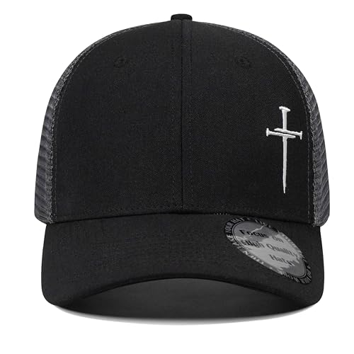 Christian Hats for Men Women,Jesus 3 Nail Cross Hat Christian Religious Gifts for Birthday/Christmas2