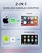 AuroraLink Wireless Carplay Adapter for Apple iPhone & Android Auto 2-in-1 Fast & Stable Carplay Wireless Adapter Convert Wired to Wireless Car Play Dongle for iOS 10+/Android 11+ (Grey)