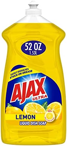 Ajax Ultra Triple Action Liquid Dish Soap, Lemon - 52 Fluid Ounce
