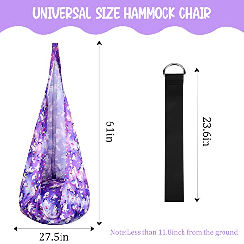 Kaboer Kids Pod Swing Seat,Hanging Chair Nook Tent,Child Hammock Chair With Durable Air Cushion For Indoor And Outdoor Use Loading Capacity 175 Lbs(Unicorn) #TOP1