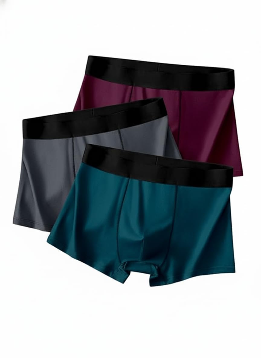 Men's Underwear Trunk Plain Mini Briefs | Regular Fit Nylon Innerwear for Men Lightweight, Stretchable & Quick-Dry Fabric (Multicolor Pack of 03)-image-30