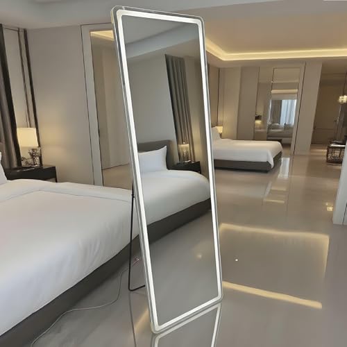 Gr8 Home Smart Full Length Mirror With LED Lights Dressing Mirror Floor Standing Or Wall Mounted For Bedroom Living Room Closets Corridor Changeable Light Colour Adjustable Brightness
