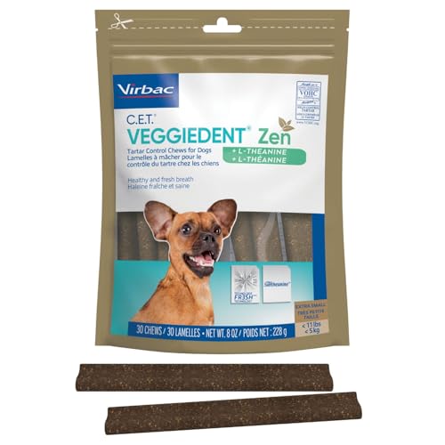 Virbac C.E.T.® VEGGIEDENT® Zen Tartar Control Chews for Dogs - Multifunctional to Support Mental Well-Being, VOHC Approved - Extra Small Under 11lbs - image 8