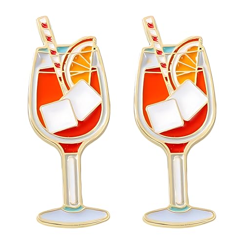 La Mejor Lista de Copas de vino dulce del mes. 45 2 broches de zumo de bebida dulce, broche de solapa con mini copas de vino, pines de solapa de esmalte de alta calidad, broche versátil mini copas de vino para moda y regalo