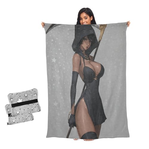 Mantas suaves para sofá, mantas sexys de anime de la muerte de la muerte de la muerte, regalos para hombres y mujeres
