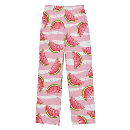ZZXXB Watermelon Striped Boys Long Pants Soft Trousers Elastic Waist Kids Lounge Bottoms with Pockets S-XL