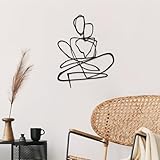 Xedatric Abstract Wall Art for Living Room - Minimalist Modern Couple Metal Sculpture with 3D Shadow, Christmas Gift Home Decor for Bedroom, Bathroom & Office (14.2x11 Inch)