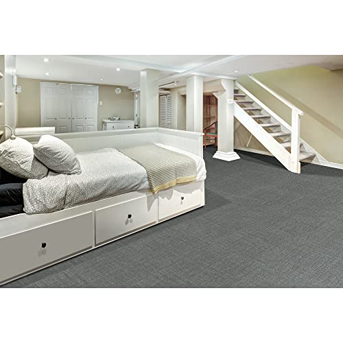 Mohawk Basics 24\" x 24\" Berber (Loop pile), 0.09\" Pile Height, Carpet Tile, PET Fiber, Slate Color, (1 Tile) - Thumbnail 5