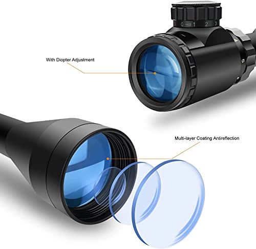 Bestsight 3-9X40 Rifle Scope,Red & Green Illumination System,Rangefinder Reticle Riflescope For Hunting With 20Mm&11Mm Rings Duplex #TOP5