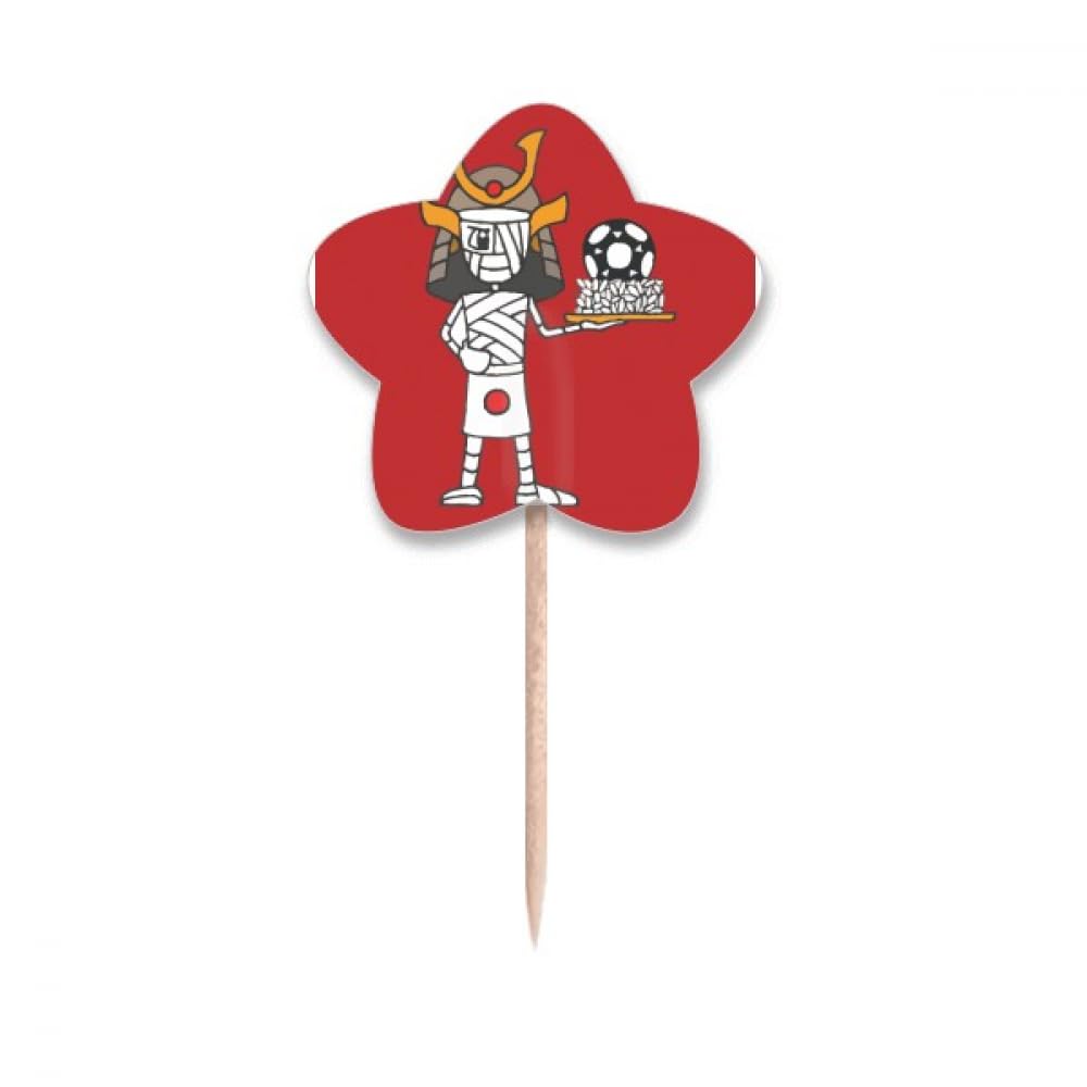 Cure-dents japonais Shogun drapeau football et étoiles pour décoration de cupcake