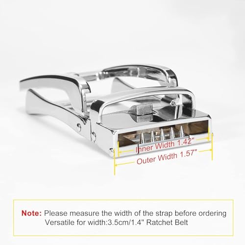 Image of Contacts Automatic Belt Buckles for Men - Ratchet Belt Strap Replacement or Custom Fit, Fits Waist 28-42 Inches - No Strap Included