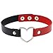 AKOAK New Fashion Girls Love Heart Choker Double Color PU Leather Collar Punk Collar Choker Necklace Heart Goth Fans Choker Necklace