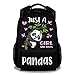 Mercuryelf Panda Backpack for Girls, 16 Inch Black Just a Girl Who Loves Pandas Backpacks for School, Cute Lightweight Bookbag for Kids