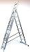 Produktbild Alu-Schiebeleiter 3x9 Stufen/Sprossen, Arbeitshöhe: 6,3m, 248x41x17, Aluminium, Marke: Szagato (Mehrzweckleiter/Stehleiter, Anlegeleiter, Aluleiter, Kombileiter, Leiter)