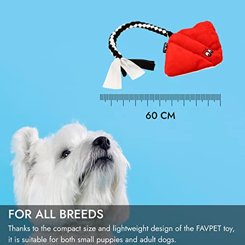 FAVPET Plush Dog Toy Stingray, Sturdy Dog Toy Squeaky Big Dogs, Squeaky Dog Toy Small Dogs Plush Toy, Funny Dog Toy Puppy Plush (Red) - Image 4
