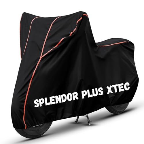 Image of Bike Cover for Splendor Plus Xtec 100% Waterproof, Dustproof & Scratch Resistant| Fully Bottom Elastic UV Resistant Heavy Duty Body Cover | All Weather Outdoor Use