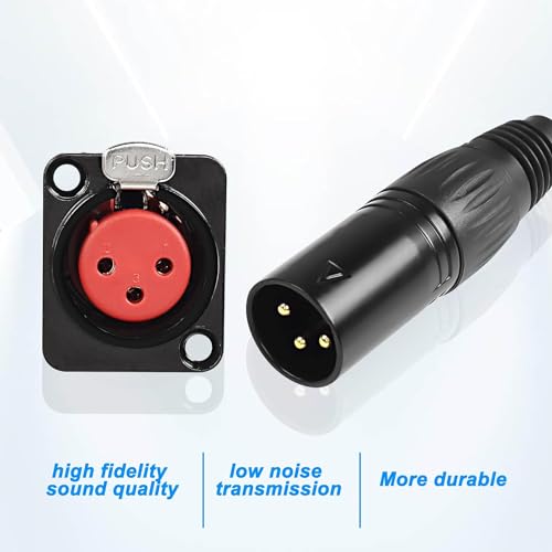 XMSJSIY D-Type XLR Female Panel Mount to XLR Male Connector Pass Through Cable,3 Pin Mic Feed/Pass Thru Converter Compatible with Microphone - Image 4