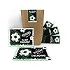 Lot de 12 cartes d’invitation pour anniversaire d’enfant garçon football avec 12 enveloppes, 12 sachets, 12 autocollants