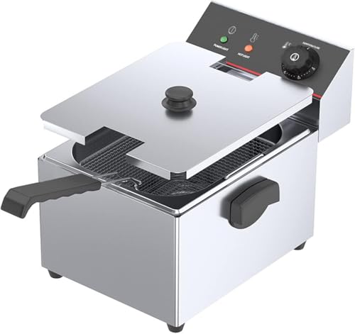 電気フライヤー 8L 卓上フライヤー 揚げ物器 ミニフライヤー 業務用 家庭用 油揚げ 唐揚げ 天ぷら 一槽式 1400W 60-200℃ 日本語の説明書付き