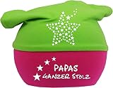 Kleiner Fratz Baby Kopftuch Mütze Multicolor Stern (Farbe pink-Lime) (Gr. 3 (98-122) Papas ganzer Stolz