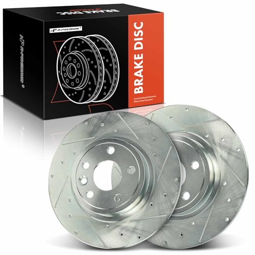 A-Premium 11.81 Inch (300mm) Rear Drilled and Slotted Disc Brake Rotors by A-Premium - Used condition - US$55.14