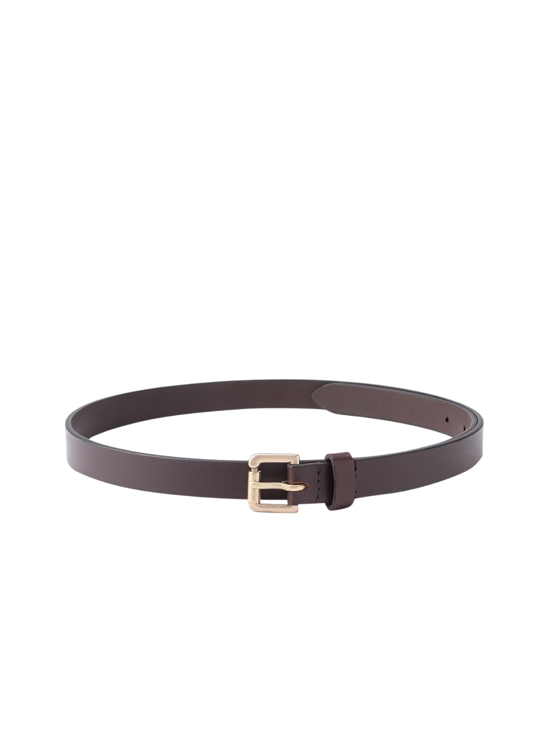 Genuine Leather Slim Belt with Gold Finish Pin Buckle| Adjustable Fit| Formal and Everyday Wear | Brown | Gifts for Women-image-32