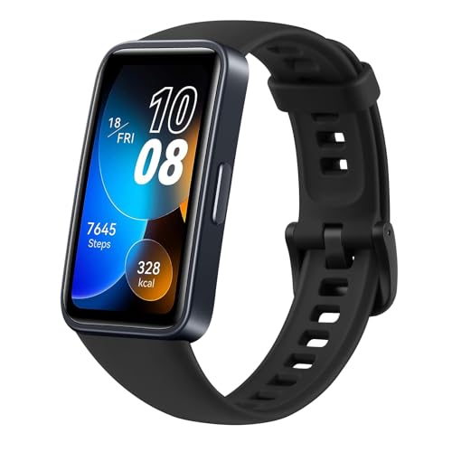 Mugust für Huawei Band 8 Armband für Damen Herren, Verstellbarer klassischer Sport Ersatzarmband Kompatibel mit Huawei Bnad 8(Schwarz)
