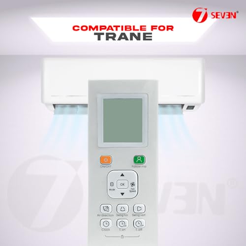 Image of 7SEVEN Compatible of Original AC Remote Control for Trane Split and Window 1 1.5 2 ton Air Conditioner - Existing AC Remote Should Match with Same Feature as remotes Model 180
